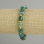 Faceted Agate Cube Bracelet, 8×8 mm cubes, 3 mm seed beads, 18 cm long, stretch