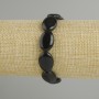 Bracelet Black Agate Oval 18×12–13 mm, 18 cm length, stretch