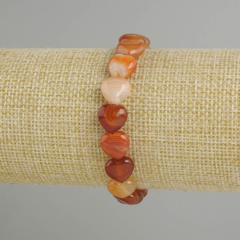 Heart-Shaped Agate Bracelet