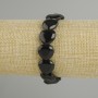 Black Agate Heart Bracelet, diameter 14 mm ±, length 18 cm ±, stretch