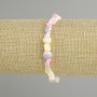 Bracelet with Mother-of-Pearl Faceted Beads, diameter 6-7×5-6 mm, length 18 cm, elastic