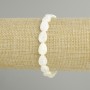 Leaf-shaped Mother-of-Pearl Stretch Bracelet, 12×8 mm, 18 cm long