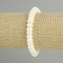 Mother-of-Pearl Rondelle Bracelet, 8×5 mm, 18 cm length, stretch