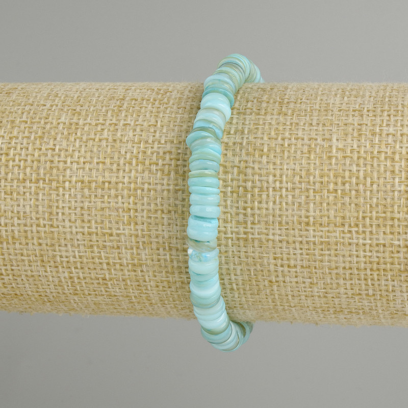 Bracelet made from Skafarka shell, rondelle beads, diameter 6×2 mm, length 18 cm, stretch