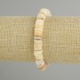 Bracelet from Scapharca shell, rondelle beads, 9×2 mm, 18 cm long, stretch
