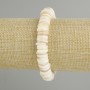 Bracelet with Scapharca shell rondelle beads, 10x2 mm diameter, 18 cm length, stretchy