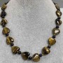 Necklace with Tiger's Eye Heart-shaped centerpiece 15 mm and Aventurine 'Night of Cairo' beads 6 mm, length 45 cm ± with clasp