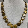Tiger's Eye Heart-Shaped Necklace 16 mm +/-, length 45 cm +/- with clasp