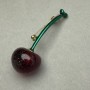 Brooch-pendant 'Cherries' enamel, golden-tone metal, 42x61 mm+