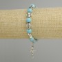 Turquoise bracelet (single piece) smooth ball beads 8mm, length 18cm with inserts and a cross pendant