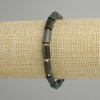 Emerald-cut Bracelet, 10–11×6 mm stones, length 18 cm, elastic