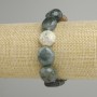 Moss Agate Bracelet, Faceted Beads, Diameter 13-16×13-15 mm +/-, Length 18 cm +/- Stretch