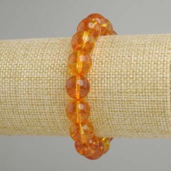Bracelet Citrine smooth beads, 12 mm diameter ±, 18 cm length ±, stretch