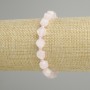 Bracelet Rose Quartz faceted rhombus beads, 8×7 mm ±, seed beads 3 mm ±, length 18 cm ± stretch