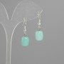 Earrings Amazonite Barrel 11×9 mm ±, length 30 mm ±, silver-tone metal