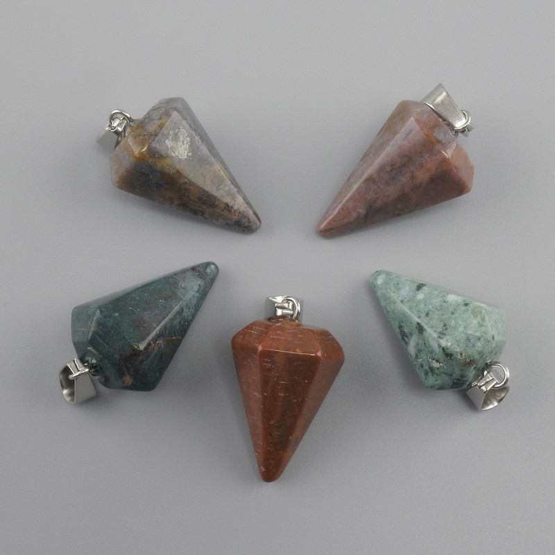 Pendant Moss Agate Pendulum 28x20x14 mm+