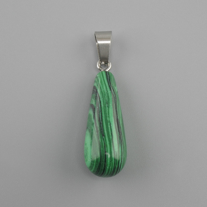 Pendant Malachite Drop 10x26x36mm+