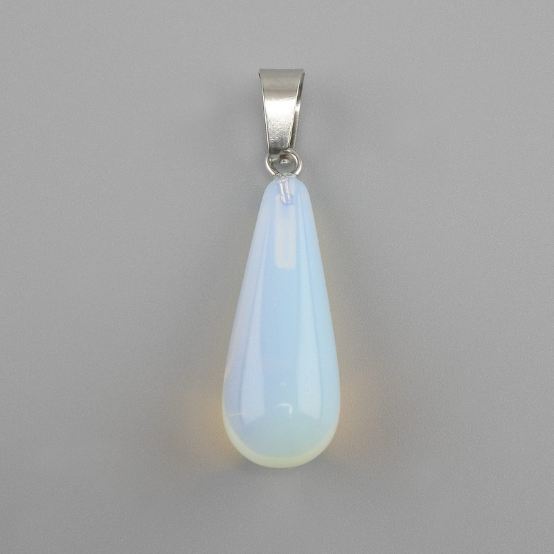 Drop Pendant Moonstone Opalite 10x26x36mm+