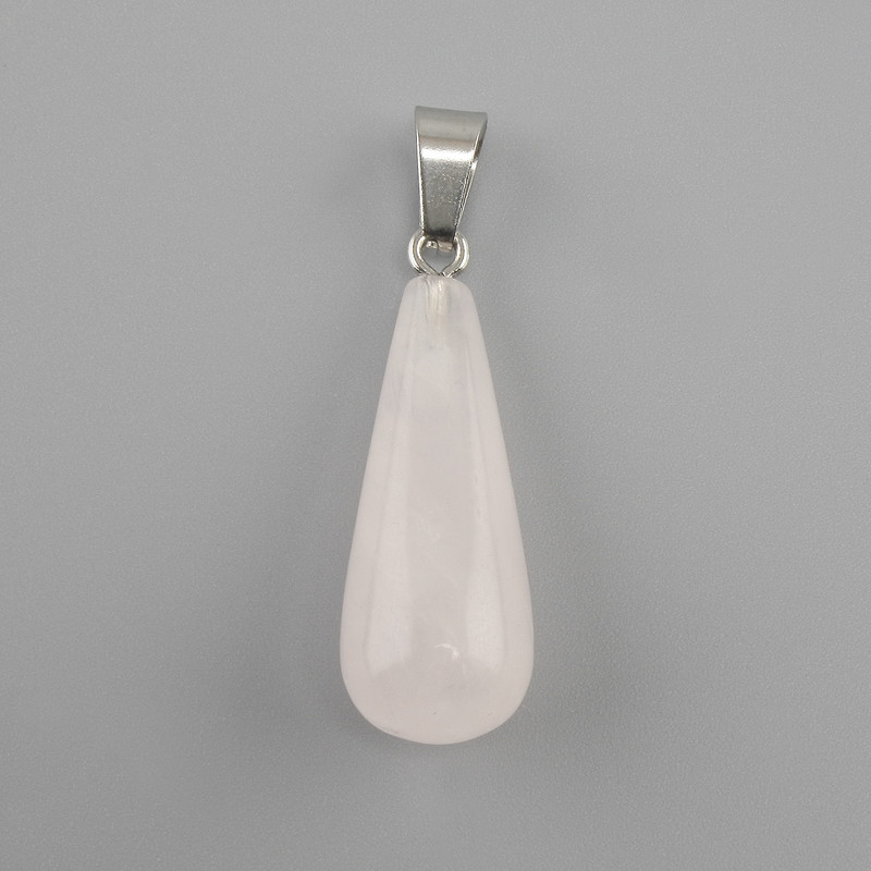 Drop Pendant Rose Quartz 10x26x36mm+