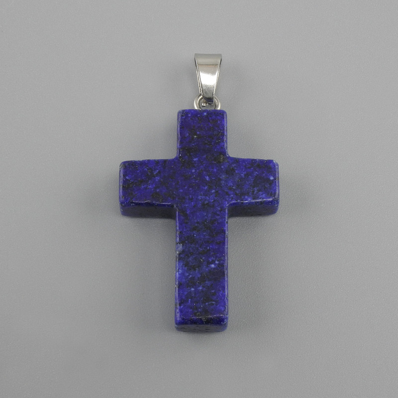 Cross Pendant Lapis Lazuli 18×26×34 mm+