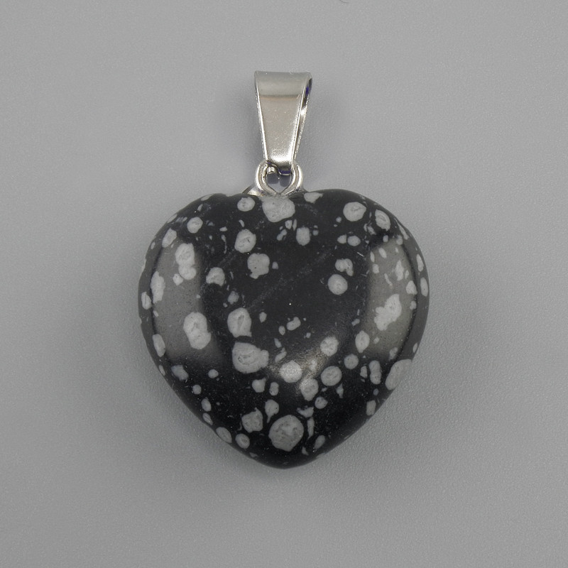 Heart Pendant Snow Obsidian 20x20x28mm+