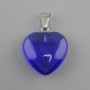 Heart Pendant, tinted glass, 20x20x6x30 mm+