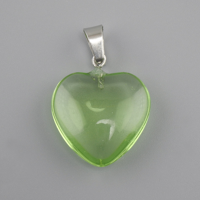 Pendant Heart tinted glass 20×20×6×30 mm+