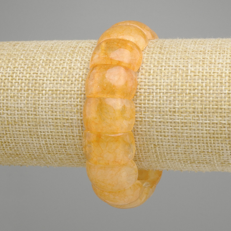 Citrine Chain Bracelet, 20x13 mm diamonds, stretched 18 cm length