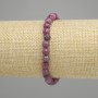 Ruby Bracelet Faceted Bead, 6 mm diameter, 18 cm length, stretchy