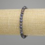 Sapphire Beaded Bracelet with Faceted Balls, 6 mm diameter, ~18 cm length, stretch
