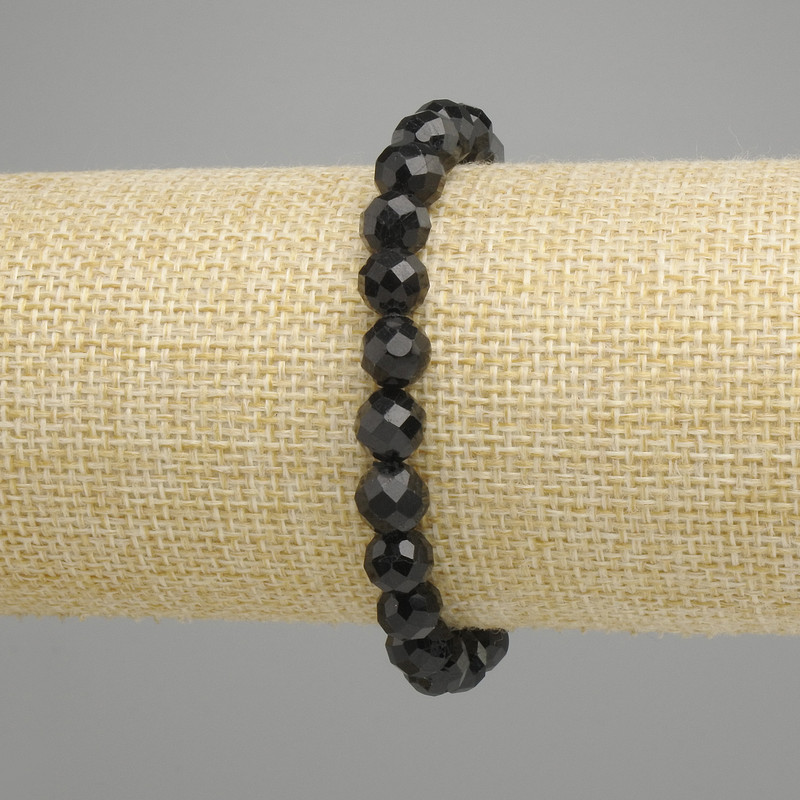 Bracelet Turmaline Faceted Bead, Ø 7.5 mm ±, length 18 cm ±, stretch
