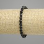 Tourmaline Beaded Bracelet with Faceted Round Beads, 6mm diameter, stretchy 18cm length
