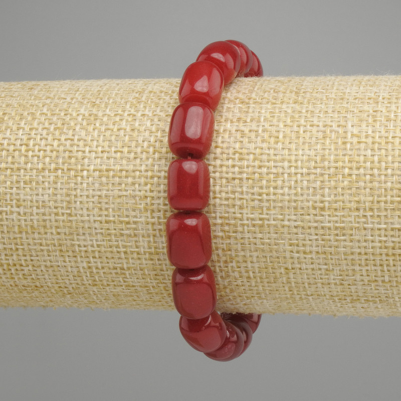Tourmaline Barilo Beaded Bracelet, 10.5—11×9 mm, 18 cm long, stretchy