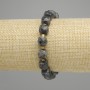 Bracelet Labradorite Faceted Cube, 8-9mm diameter, 3mm+ Seed Beads, length 18cm, stretch