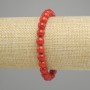 Coral Bracelet Smooth Beads, diameter 7mm±, length 18cm±, stretch