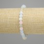 Morganite Bead Bracelet smooth sphere, diameter 6.5mm, length 18cm, stretch