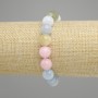 Morganite Bracelet Smooth Bead, 10mm Diameter, 18cm Length, Stretch