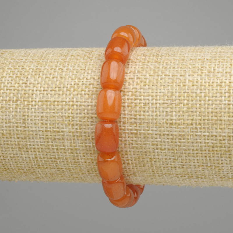 Jade Bead Bracelet Mashan Barilo, diameter 10.5×8.5mm+, length 18cm+, stretch