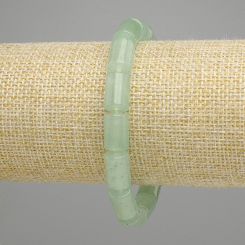 Jade Bracelet Cylindrical Beads 12×8 mm, 18 cm long stretch bracelet