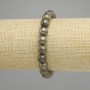 Pyrite Bracelet Smooth Bead, 8.5 mm diameter, length 18 cm, stretch
