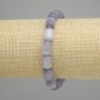 Gray Cat's Eye Bead Bracelet, Cylinder, 11×8 mm, stretchy, 18 cm