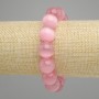 Bracelet Cat's Eye Pink Smooth Bead, diameter 13.5 mm ±, length 18 cm ± stretch