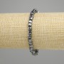 Hematite Bead Bracelet 5x5 mm Faceted Cube, length 18 cm, stretchy
