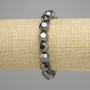 Hematite Bead Bracelet, faceted round 10 mm, stretch length 18 cm