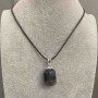 Pallas Tiger's Eye Pendant Multifaceted, diameter 20-21×15mm± on eco-leather cord 45cm+ 5cm chain