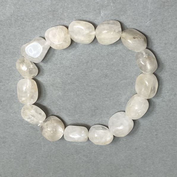 Bracelet Mountain Crystalline Glass Beads Faceted 13x11-13mm+-, length 18cm ± stretch