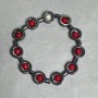 Bracelet Coral, faceted beads 5mm+-, Hematite near 12mm+-, length 18cm +-, stretch