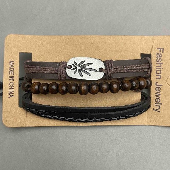 Men's Bracelet Trinity Leaf Slipped-On