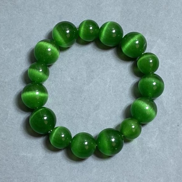 Cat's Eye Bead 11–14 mm Stones 11–14 mm, length 18 cm, stretch bracelet