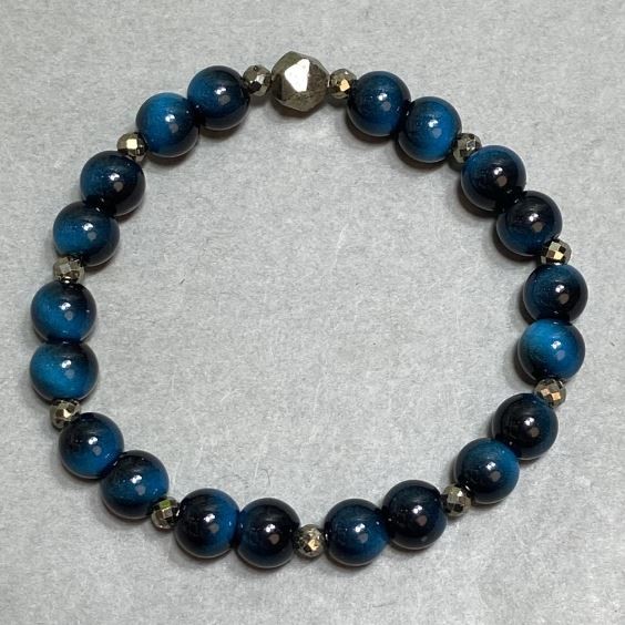 Tiger’s Eye Bead Bracelet, 8mm round beads, stretch, 18cm length